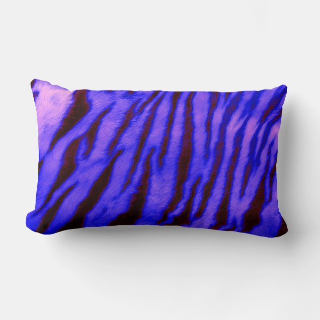 Coussin Rectangle Sauvage & Vibrant Tiger Bleu raypes (Recto)