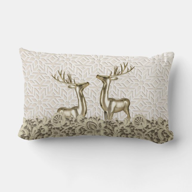 Coussin Rectangle Scandi Deer Throw Pillow (Verso)