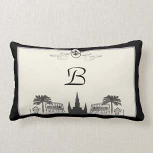 Coussin Rectangle Scène de la Nouvelle-Orléans de monogramme