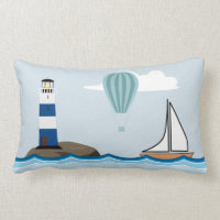 Scene nautical with Lighthouse and Sailboat