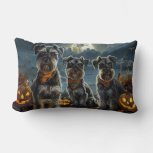 Coussin Rectangle Schnauzer Halloween Éffrayant
