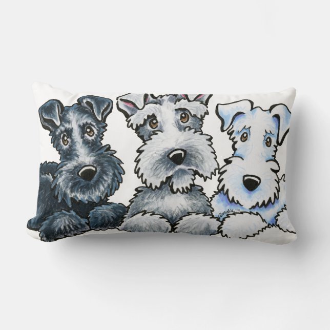 Coussin Rectangle Schnauzers solides (Recto)