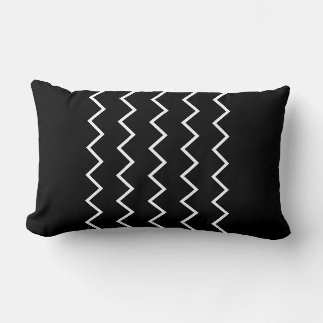 Coussin Rectangle Schwarzweiß zickzack (Recto)