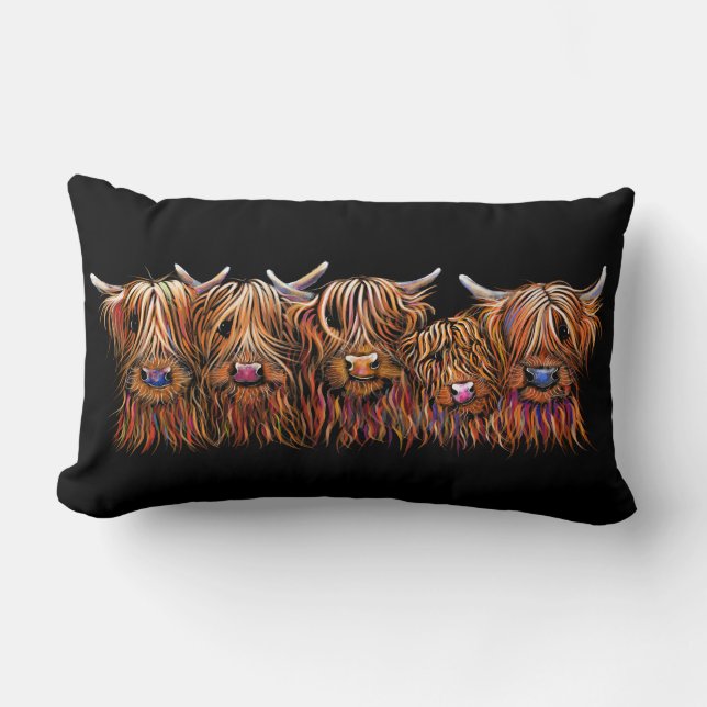 Coussin Rectangle SCoTTiSH HigHLaND CoWs ' THe McHaiRY CooS ' (Recto)