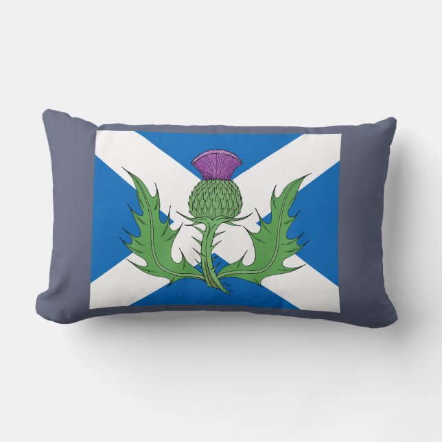 Coussin Rectangle Scottish Thistle and Saltire (Recto)