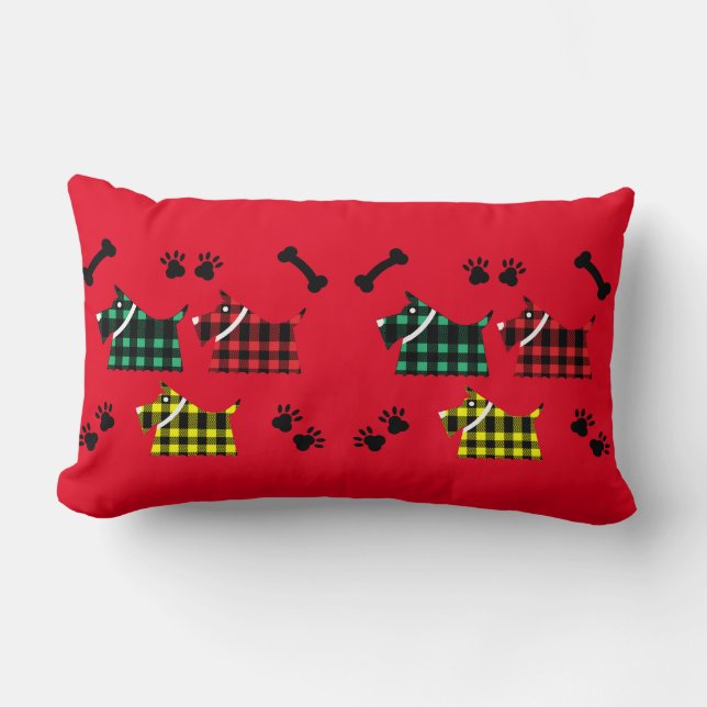 Coussin Rectangle Scotty Terrier Chiens Cute Funny Terriers Race The (Recto)