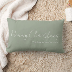 Coussin Rectangle Script de Noël simple et moderne