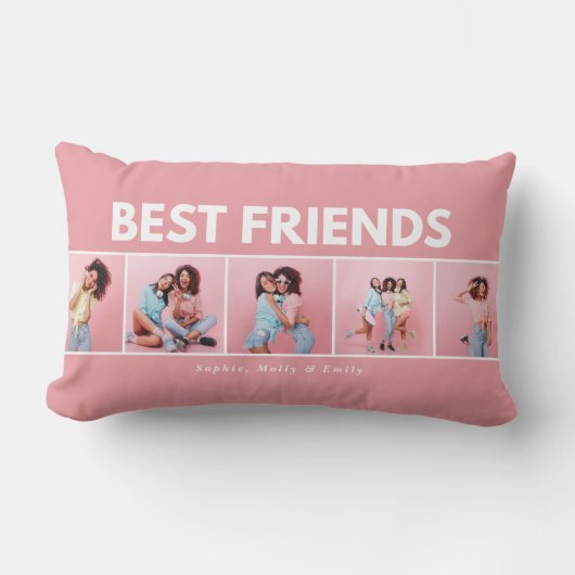 Coussin Rectangle Script girly multi photo moderne à la mode meilleu (Recto)