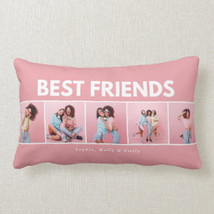 Coussin Rectangle Script girly multi photo moderne à la mode meilleu