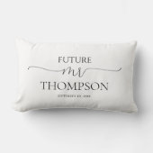 Coussin Rectangle Script minimal simple Fête des mariées noir et bla (Recto)