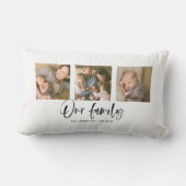 Coussin Rectangle Script Notre Nom De Famille Photo Collage (Verso)