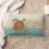Coussin Rectangle Sea Turtle Modern Coastal Ocean Beach Swirls (Couverture)