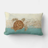 Coussin Rectangle Sea Turtle Modern Coastal Ocean Beach Swirls (Recto)