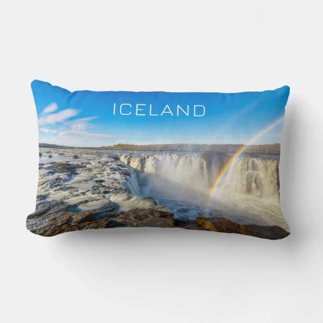 Coussin Rectangle Selfoss & Kolufossar Cascades, Islande (Recto)