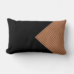Coussin Rectangle Selle Tan noir Carrés blancs