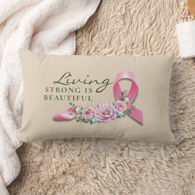 Coussin Rectangle Sensibilisation au cancer - Fort est beau (Couverture)