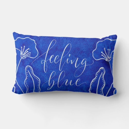 Coussin Rectangle Sentiment bleu (Verso)