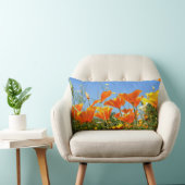 Coussin Rectangle Sentiment estival de fleurs orange sauvages. (Chaise)