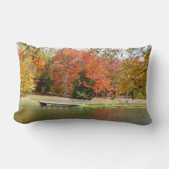 Coussin Rectangle Sept sources Pont d'automne III Paysage d'automne (Recto)