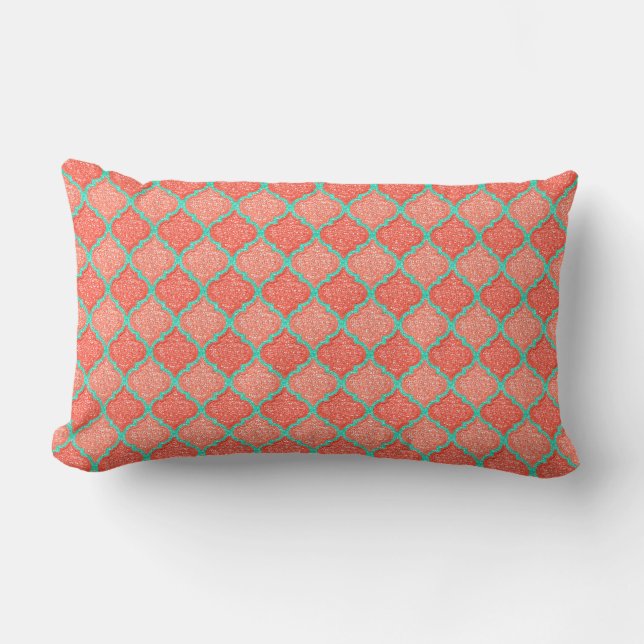 Coussin Rectangle Séquins MQF-COUSSIN Tangerine-Mint-LUMBAR (Recto)