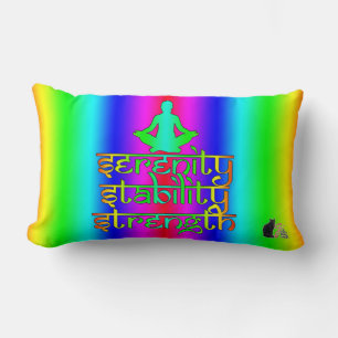 Coussin Rectangle Sérénité Stabilité Force Arc-en-ciel Intentions