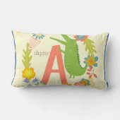Coussin Rectangle Série Alphabet Animal Alligator (Verso)