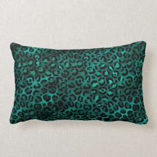 Coussin Rectangle Série Leopard Turquoise et Gold 5 