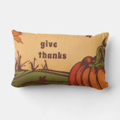 Coussin Rectangle Seul citrouille sur le terrain. Les feuilles d'aut (Verso)
