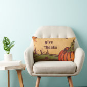 Coussin Rectangle Seul citrouille sur le terrain. Les feuilles d'aut (Chaise)