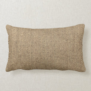 Coussin Rectangle Shabby Chic Tweed Rustic Burlap Texture