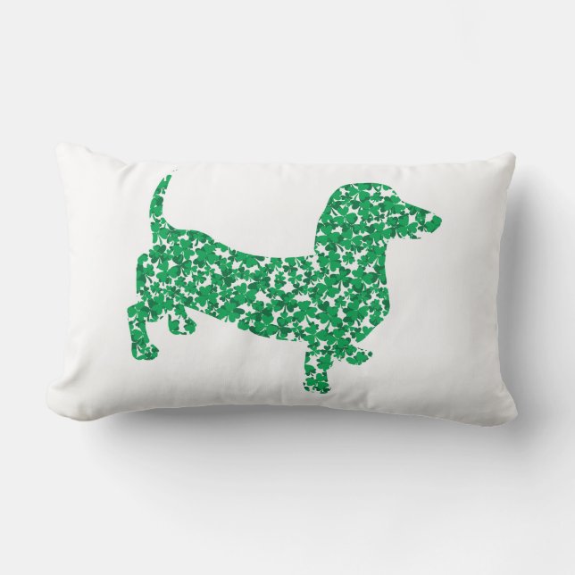 Coussin Rectangle Shamrock Jour de la Saint Patrick Doxie (Recto)