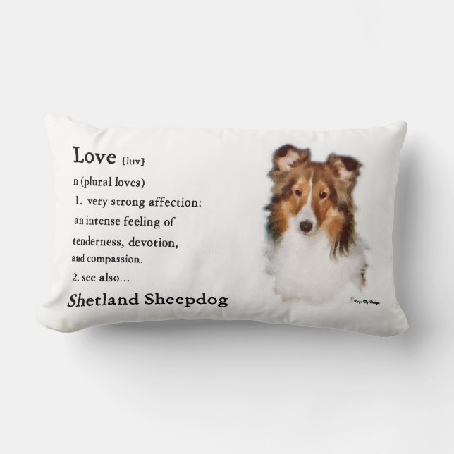 Coussin Rectangle Sheltie Art Love (Recto)