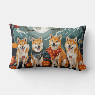 Coussin Rectangle Shiba Inu Halloween Épouvantable