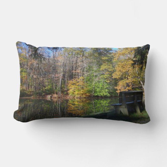 Coussin Rectangle Siège avec vue d'automne en Pennsylvanie (Recto)