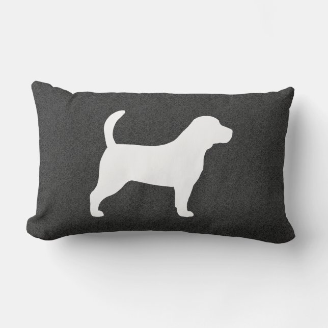 Coussin Rectangle Silhouette de beagle (Recto)