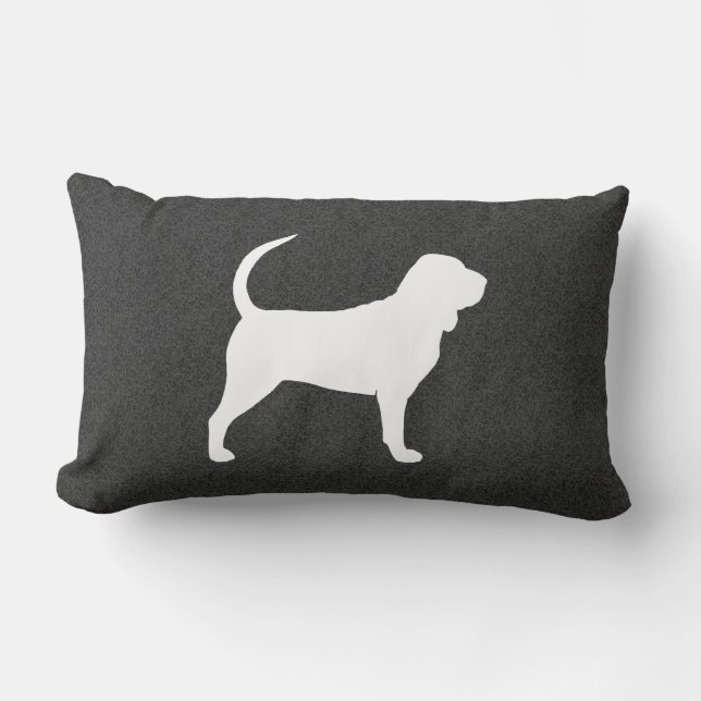 Coussin Rectangle Silhouette de Bloodhound (Recto)
