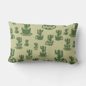 Coussin Rectangle Silhouette de cactus succulent en tasses et pots (Verso)