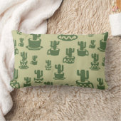 Coussin Rectangle Silhouette de cactus succulent en tasses et pots (Couverture)