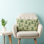 Coussin Rectangle Silhouette de cactus succulent en tasses et pots (Chaise)