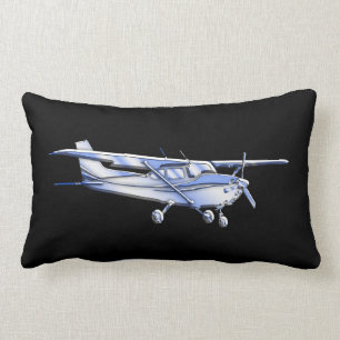 Coussin Rectangle Silhouette de Cessna classique de l'aéronef volant