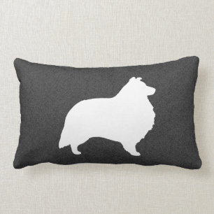 Coussin Rectangle Silhouette de chien de berger de Shetland