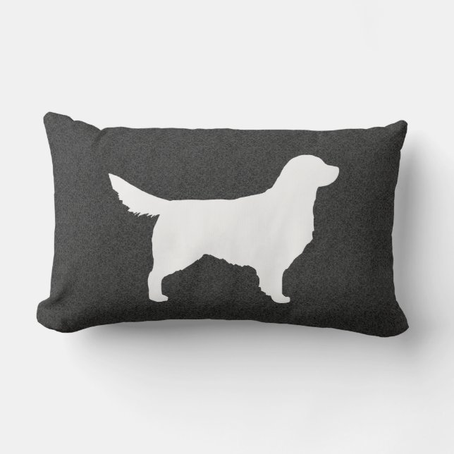 Coussin Rectangle Silhouette de golden retriever (Recto)