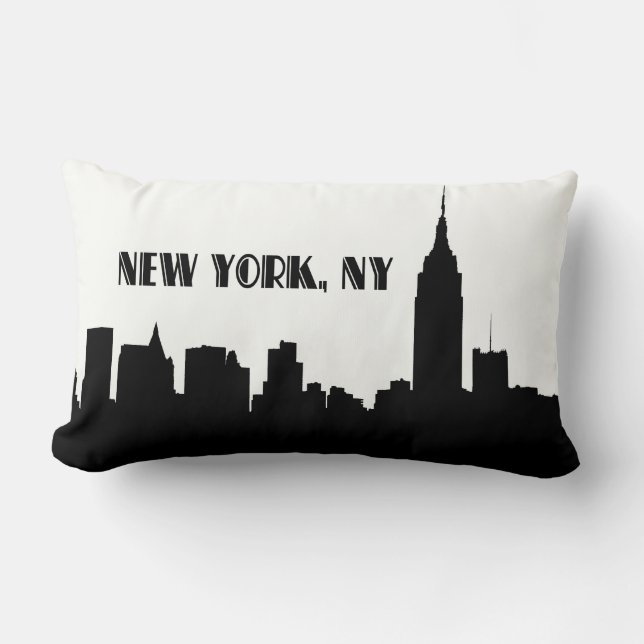 Coussin Rectangle Silhouette de la skyline de NYC, ESB #1 (Recto)