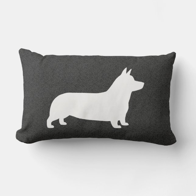 Coussin Rectangle Silhouette de Pembroke Welsh Corgi (Recto)