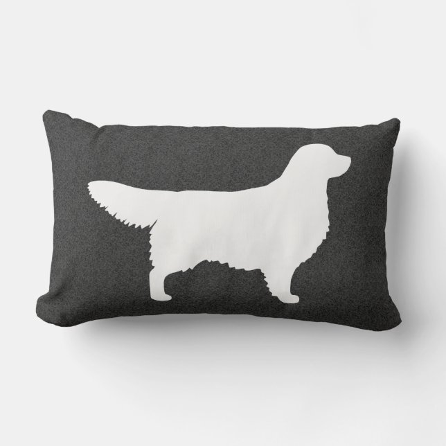 Coussin Rectangle Silhouette de Retriever doré (Recto)