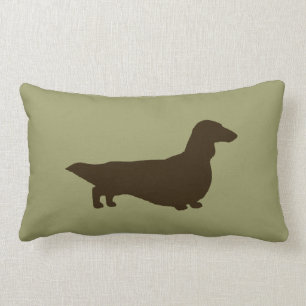 Coussin Rectangle Silhouette de Teckel (Teckel à Poil Long)