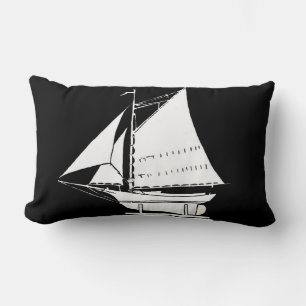 Coussin Rectangle silhouette de voilier