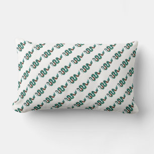 Coussin Rectangle Silhouette d'impression Brown et Turquoise de serp