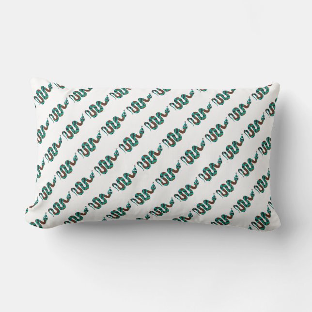 Coussin Rectangle Silhouette d'impression Brown et Turquoise de serp (Recto)
