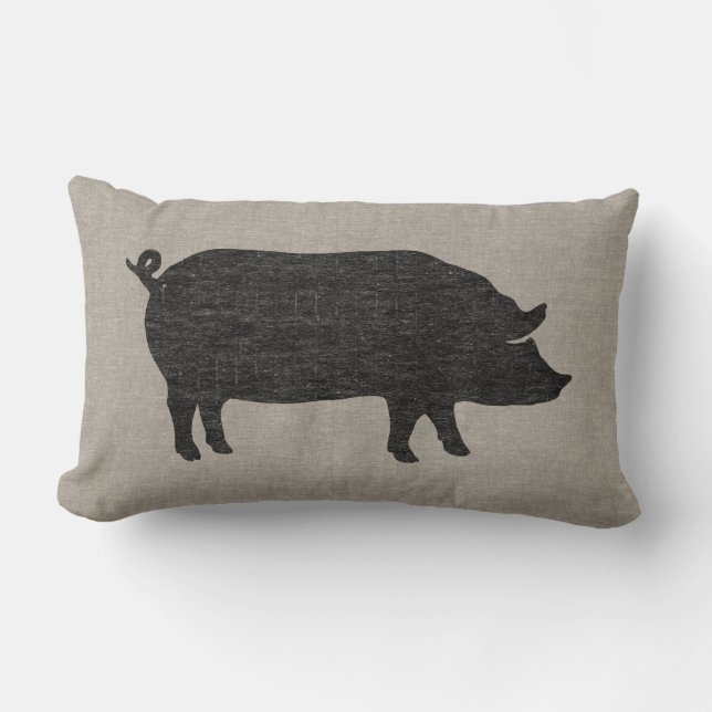 Coussin Rectangle Silhouette du porc (Recto)